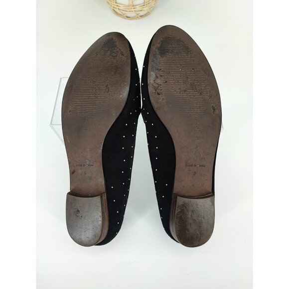Madewell Women's Teddy Black Suede Studded Flats Size 8 US - Picture 7 of 9
